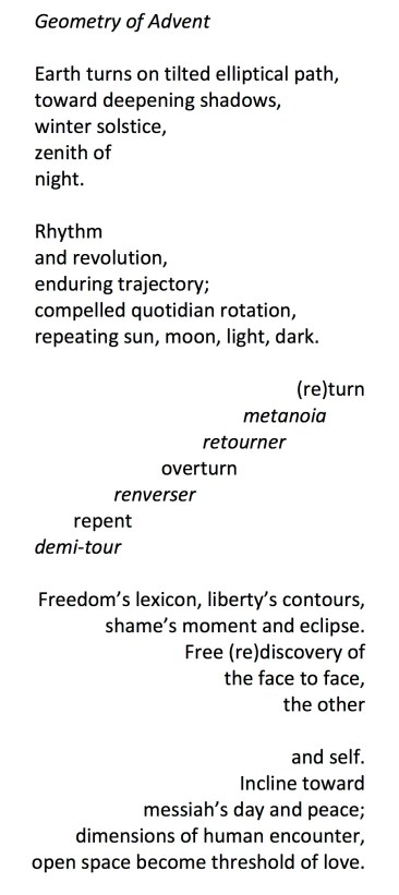 Geometry of Advent - linear